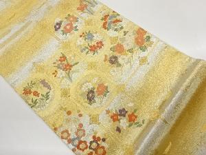 格天井に花々・ヱ霞模様織出し袋帯